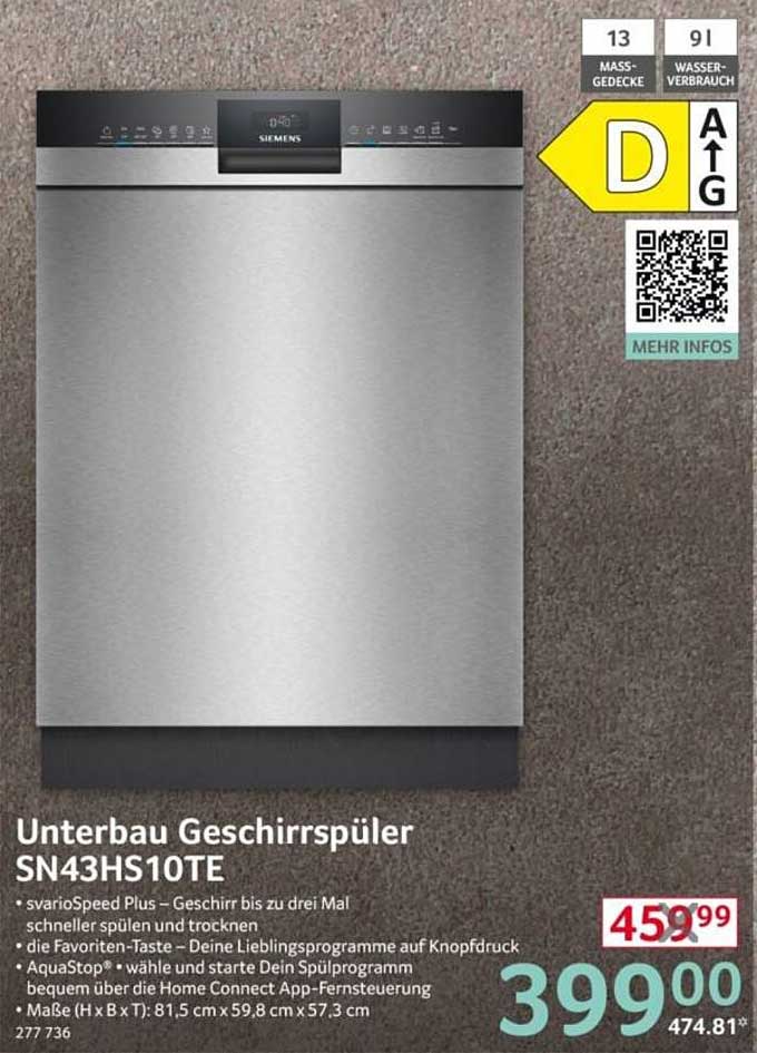 Unterbau Geschirrspüler SN43HS10TE