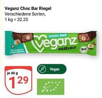 Veganz Choc Bar Riegel - Verschiedene Sorten, 1 kg = 32,25