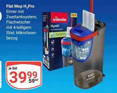 Vileda Flat Mop H2 Pro - Eimer mit Zweitanksystem