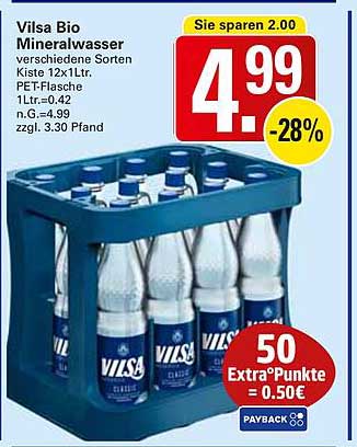 Vilsa Bio Mineralwasser 12x1 Ltr. Kiste