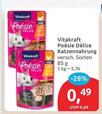 Vitakraft Poésie Délice Katzennahrung, verschiedene Sorten, 85 g