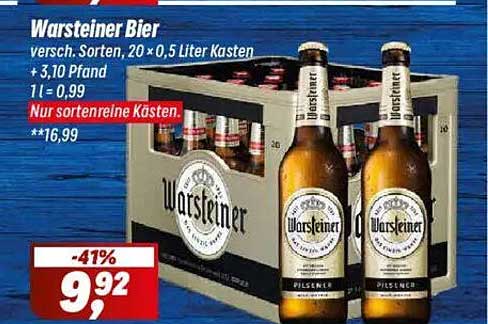 Warsteiner Bier - 20 x 0,5 Liter Kasten