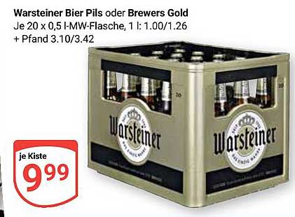 Warsteiner Bier Pils oder Brewers Gold - Kiste