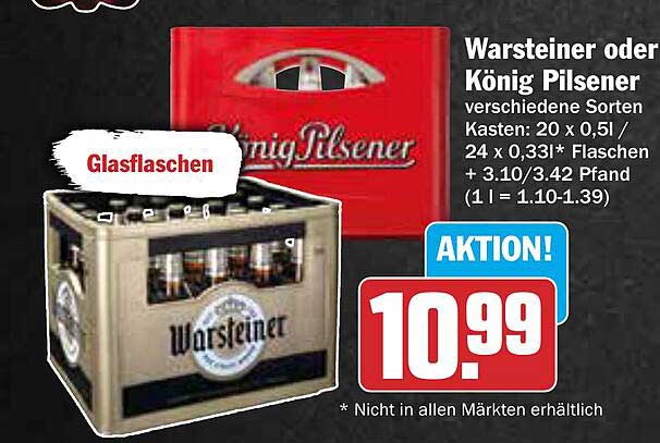 Warsteiner oder König Pilsener Kasten - Aktion!