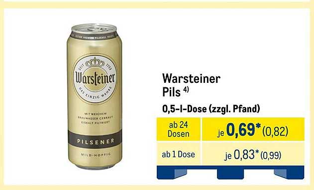 Warsteiner Pils 0,5 l Dose (zzgl. Pfand)