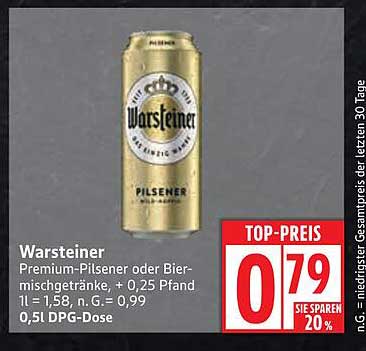 Warsteiner Premium-Pilsener oder Biermischgetränke, 0,5l DPG-Dose