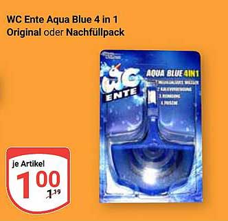 WC Ente Aqua Blue 4 in 1 Original oder Nachfüllpack