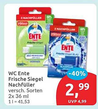 WC Ente Frische Siegel Nachfüller 2x36 ml