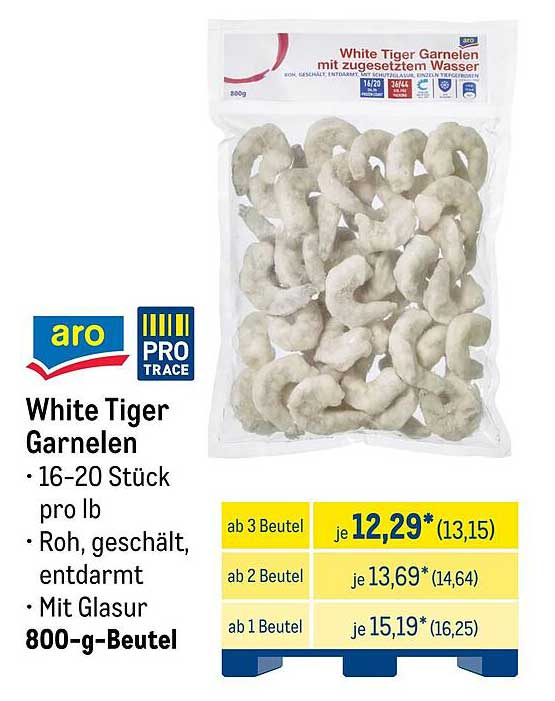 White Tiger Garnelen 800-g-Beutel