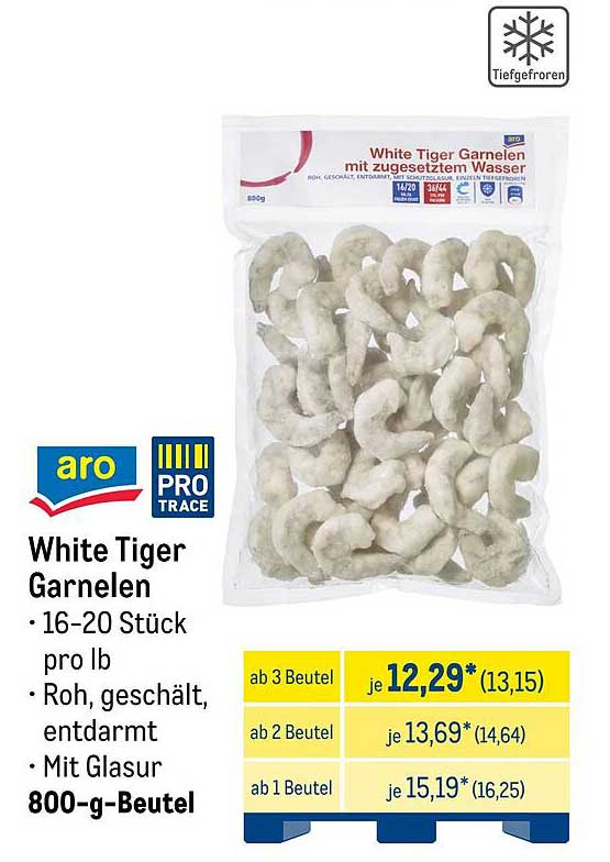White Tiger Garnelen 800-g-Beutel