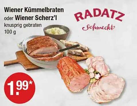 Wiener Kümmelbraten oder Wiener Scherz'l knusprig gebraten 100 g