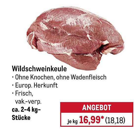 Wildschweinkeule - Frisch und ohne Knochen