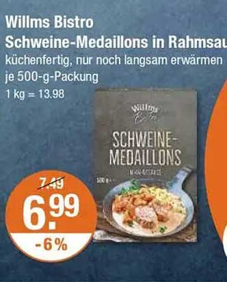 Willms Bistro Schweine-Medaillons in Rahmsauce
