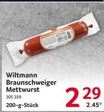 Wiltmann Braunschweiger Mettwurst 200-g-Stück