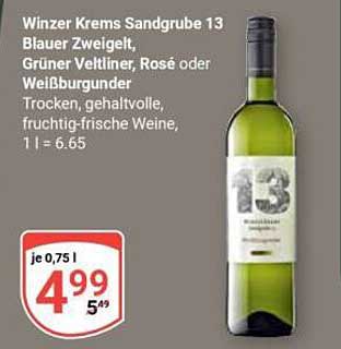 Winzer Krems Sandgrube 13 Blauer Zweigelt, Grüner Veltliner, Rosé oder Weißburgunder