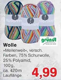 Wolle „Meilenweit“, verschiedene Farben