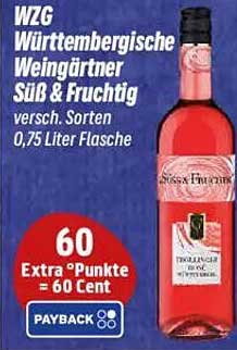 WZG Württembergische Weingärtner Süß & Fruchtig 0,75 Liter Flasche