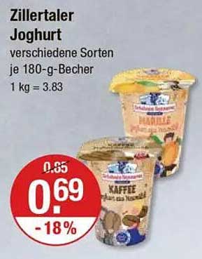 Zillertaler Joghurt – verschiedene Sorten je 180-g-Becher