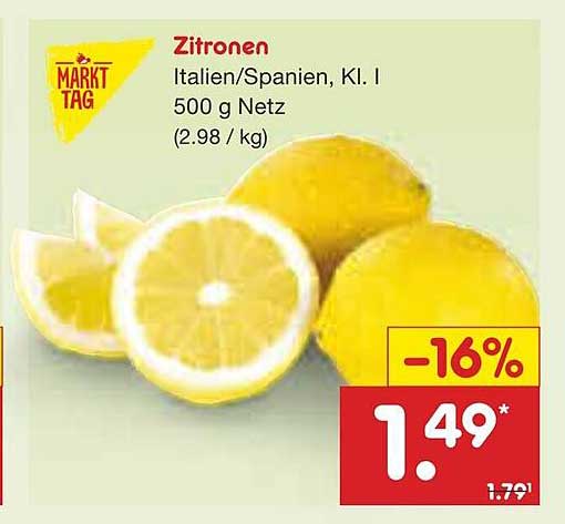 Zitronen Italien/Spanien, Kl. I 500 g Netz