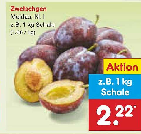 Zwetschgen Moldau, Kl. I z.B. 1 kg Schale