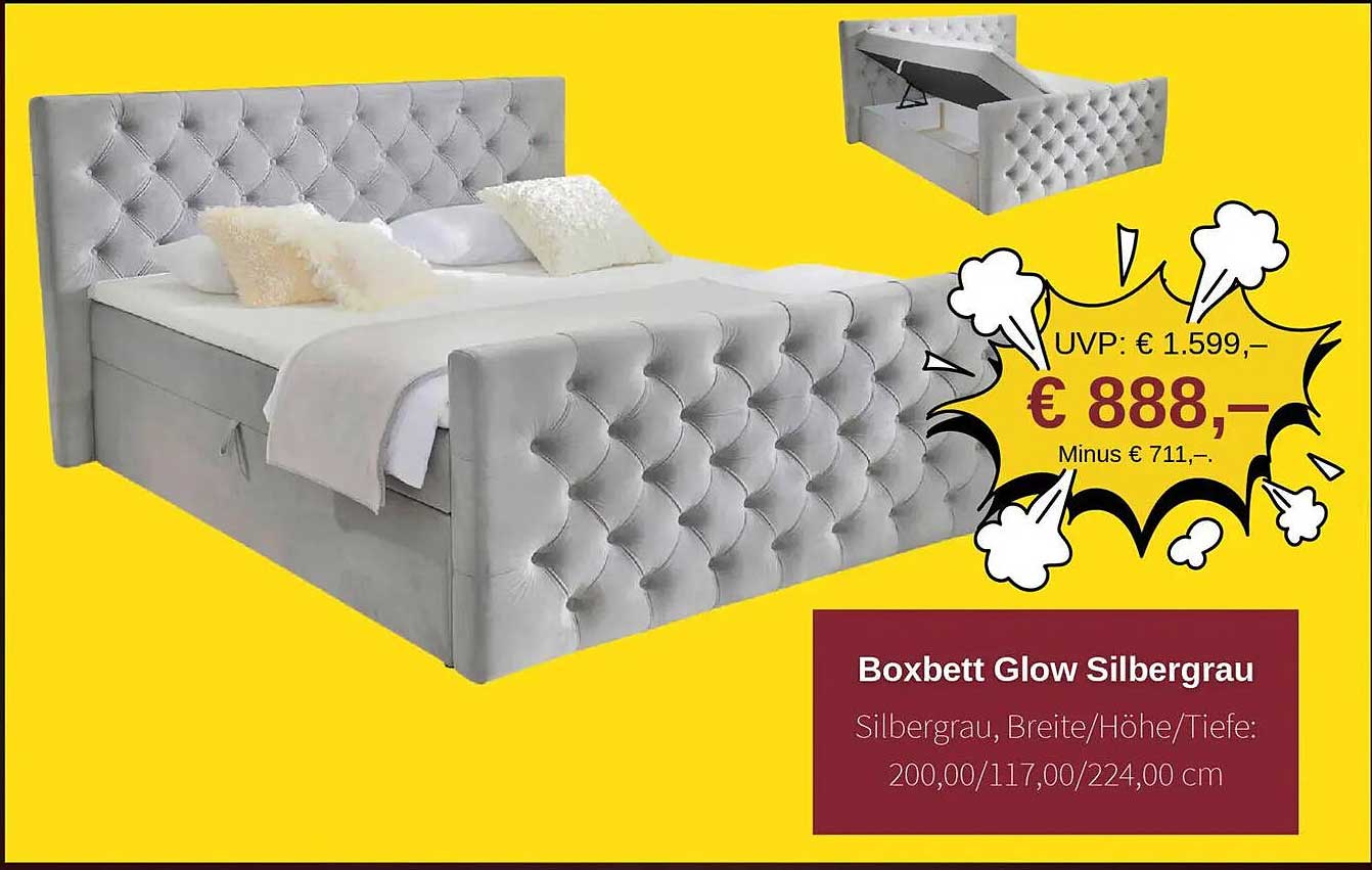 Boxbett Glow Silbergrau