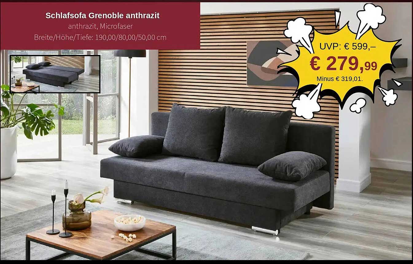 Schlafsofa Grenoble anthrazit