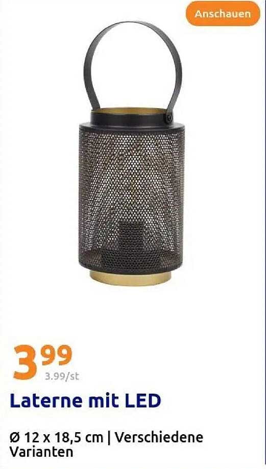 Laterne Mit Led Angebot bei Action - ProspektGuru.de