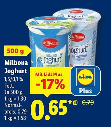 Milbona Joghurt Angebot Bei Lidl ProspektGuru de