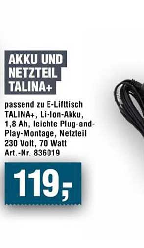 AKKU UND NETZTEIL TALINA+