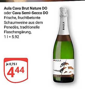 Aula Cava Brut Nature DO oder Cava Semi-Secco DO