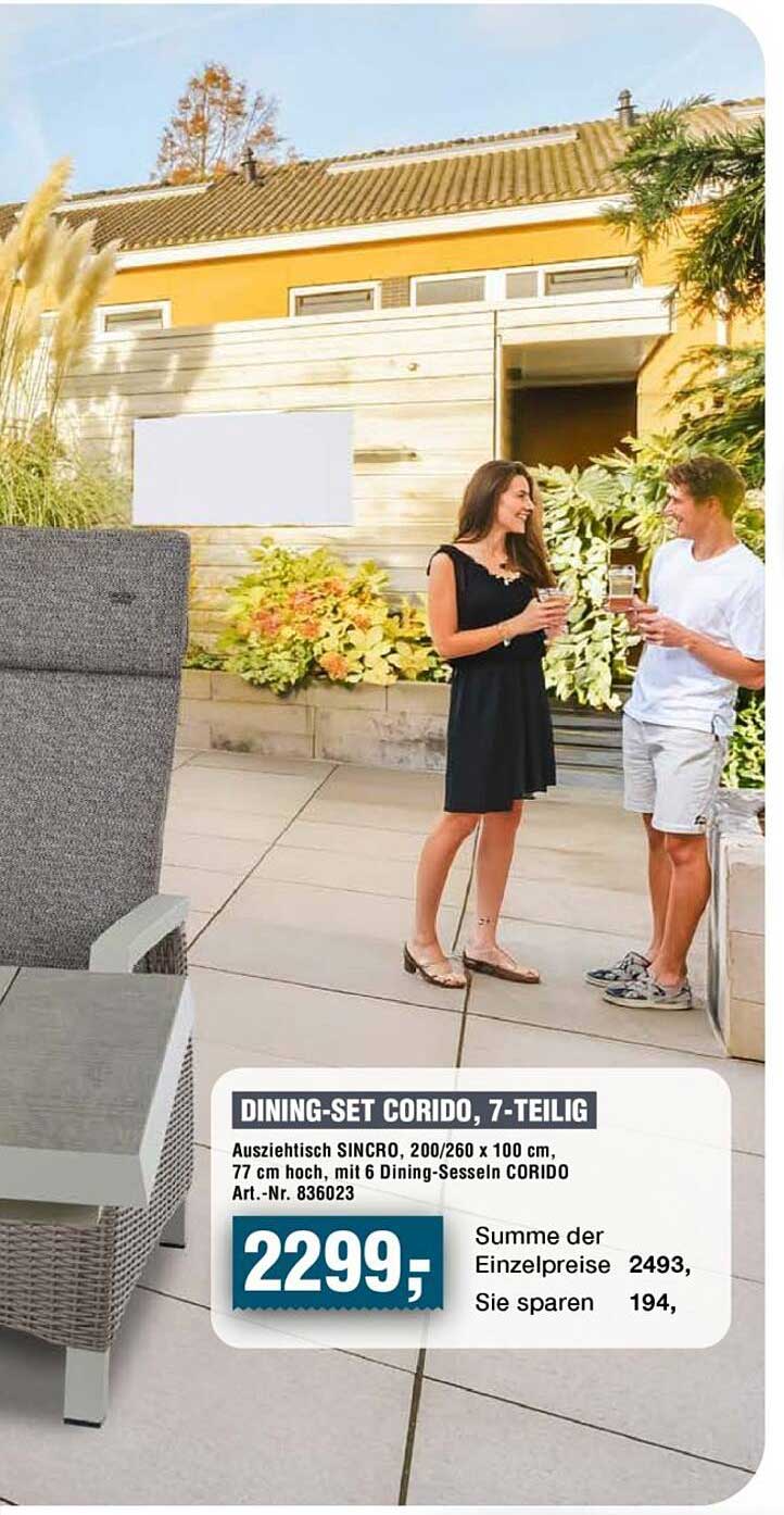 DINING-SET CORIDO, 7-TEILIG
