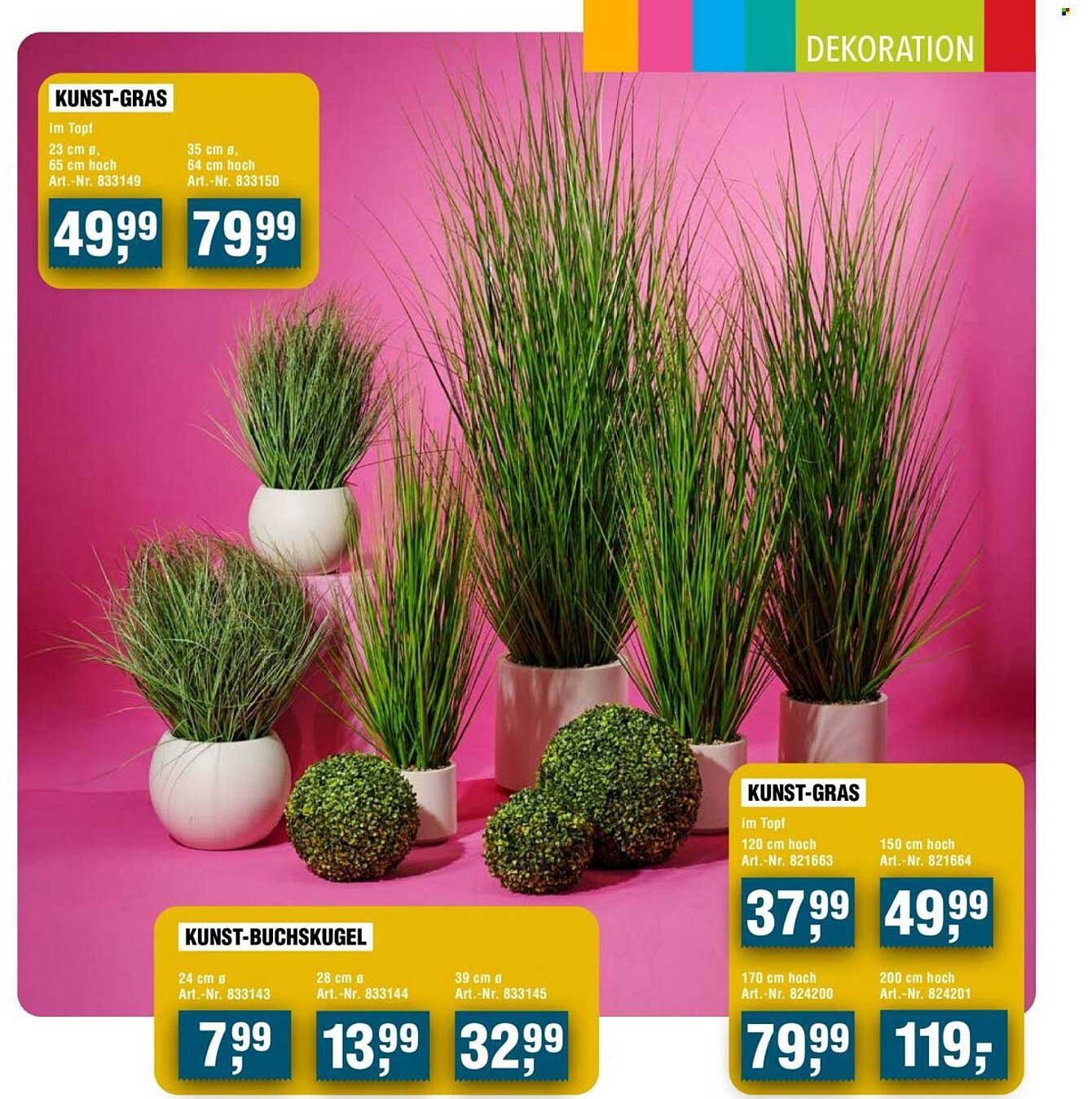 KUNST-GRAS 23 cm hoch