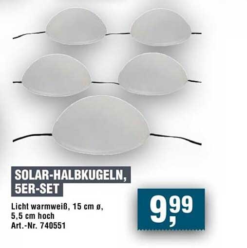 SOLAR-HALBKUGELN, 5ER-SET