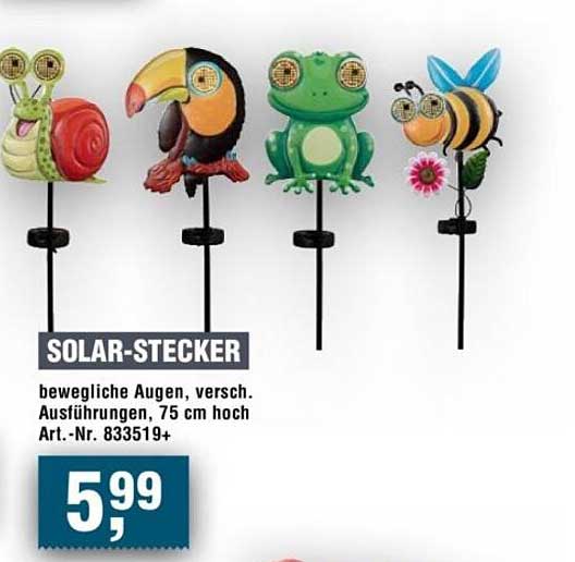 SOLAR-STECKER bewegliche Augen, versch. Ausführungen, 75 cm hoch Art.-Nr. 833519+