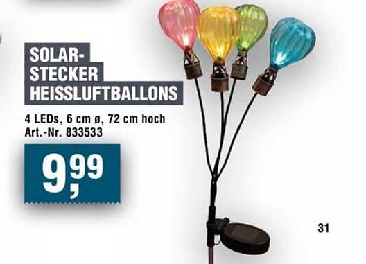 SOLAR-STECKER HEISSLUFTBALLONS