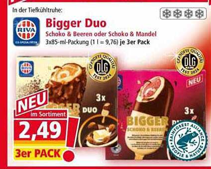 Bigger Duo – Schoko & Beeren oder Schoko & Mandel, 3er Pack