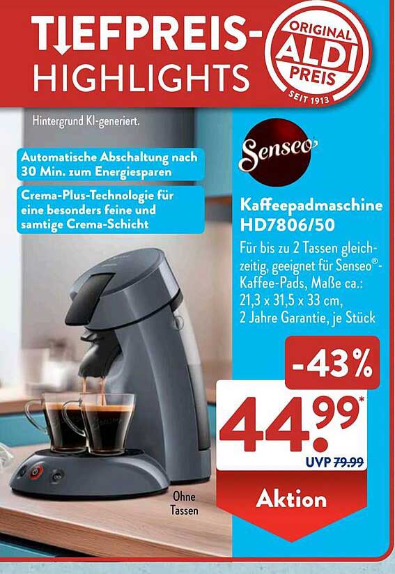 Kaffee-Padmaschine HD7806/50 von Senseo