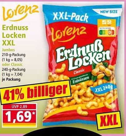 Lorenz Erdnuss Locken XXL - 240 g Packung