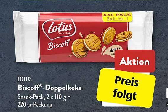 LOTUS Biscoff®-Doppelkecks Snack-Pack, 2 x 110 g = 220-g-Packung