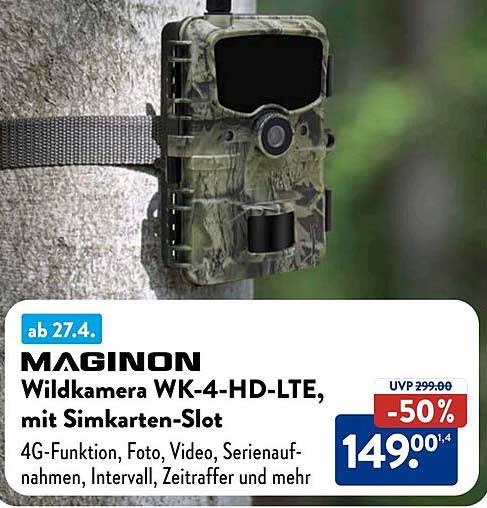 MAGINON Wildkamera WK-4-HD-LTE, mit Simkarten-Slot