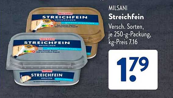 MILSANI Streichfein – Verschiedene Sorten, je 250-g-Packung