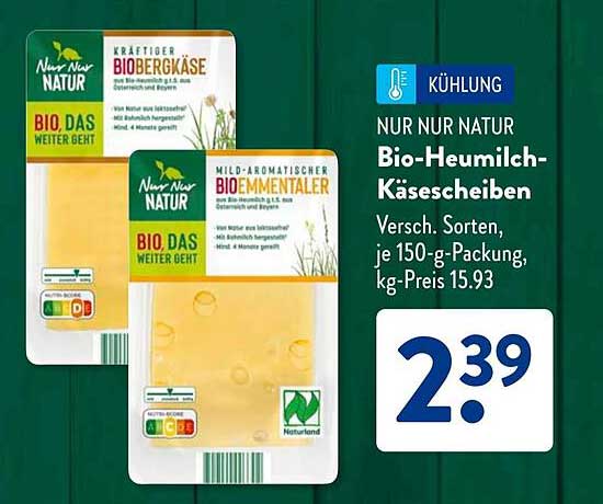 NUR NUR NATUR Bio-Heumilch-Käse scheiben