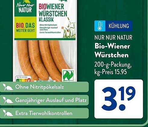 NUR NUR NATUR Bio-Wiener Würstchen 200 g