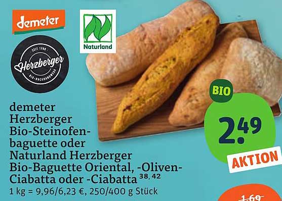 Demeter Herzberger Bio-Steinofen-Baguette Oder Naturland Herzberger Bio ...