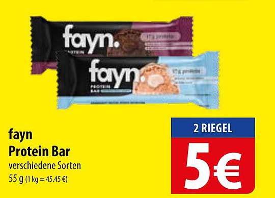fayn Protein Bar verschiedene Sorten 55 g (1 kg = 45.45 €)