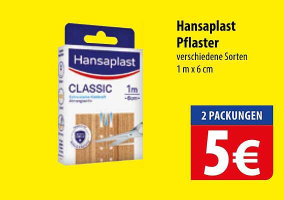 Hansaplast Pflaster verschiedene Sorten 1 m x 6 cm