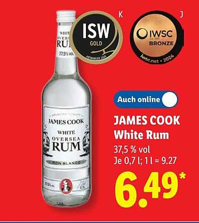 JAMES COOK White Rum