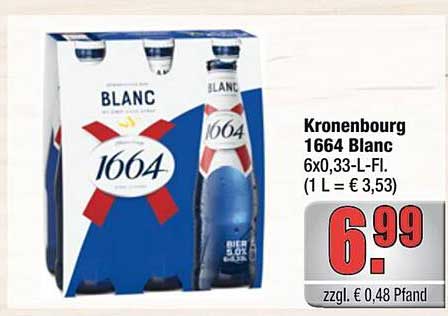 Kronenbourg 1664 Blanc 6x0,33-L-Fl. (1 L = € 3,53)