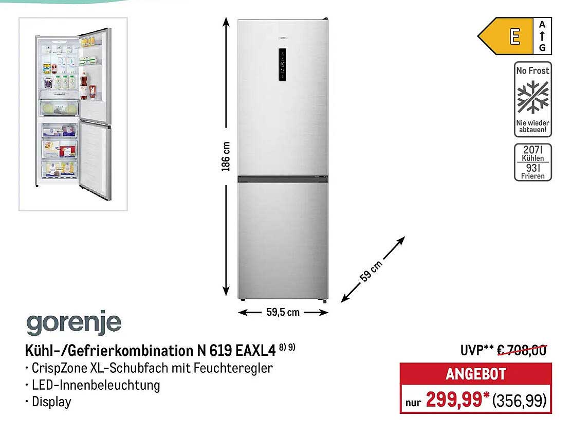 Kühl-/Gefrierkombination N 619 EAXL4