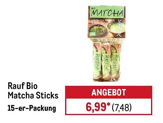 Rauf Bio Matcha Sticks 15-er-Packung